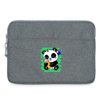 Graffiti Panda Zeichnen Illustration Spraydose - Laptoptasche 15" - Grau meliert - Vorne