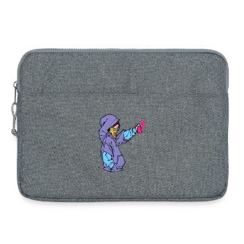 Graffiti Spraydose Kunst Strassenkunst Sprayer - Laptoptasche 15" - Grau meliert - Vorne