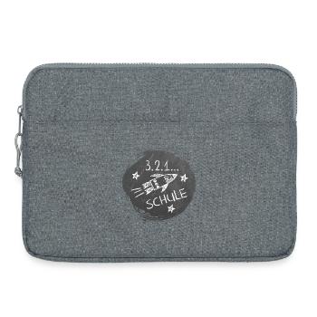 Schulstart - 3-2-1-Schule | Rakete Tafeloptik - Laptoptasche 15" - Grau meliert - Vorne