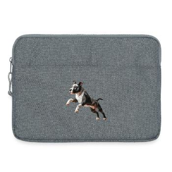 Hund Staffordshire Bullterrier Origami 3d - Laptoptasche 15" - Grau meliert - Vorne