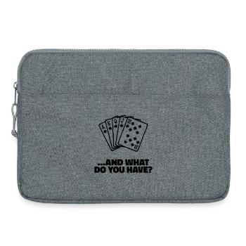 Joueurs professionnels Gamble Casino Poker Jeu de cartes - Sacoche pour ordinateur portable 15 pouces - gris chiné - Devant
