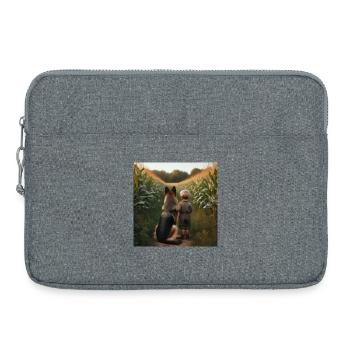 Art du berger allemand - Sacoche pour ordinateur portable 15 pouces - gris chiné - Devant