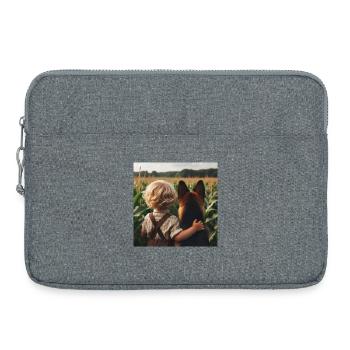 Art du berger allemand - Sacoche pour ordinateur portable 15 pouces - gris chiné - Devant