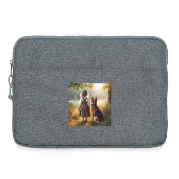 Art du berger allemand - Sacoche pour ordinateur portable 15 pouces - gris chiné - Devant