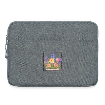 Blumenstrauß - Laptoptasche 15" - Grau meliert - Vorne
