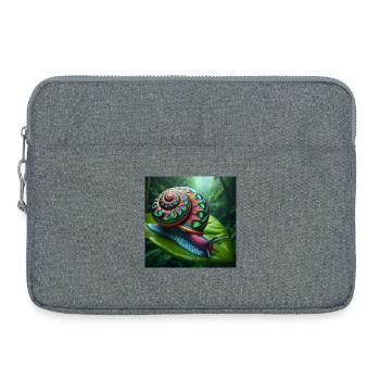 Escargot multicolore - Sacoche pour ordinateur portable 15 pouces - gris chiné - Devant
