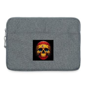 Crâne peint avec le drapeau de l’Espagne - Sacoche pour ordinateur portable 15 pouces - gris chiné - Devant