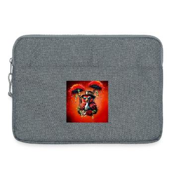 Stunning colorful steampunk ostrich. - Laptop bag 15" - heather grey - Front