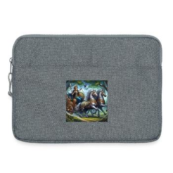 Queen Boudicca in battle - Laptop bag 15" - heather grey - Front