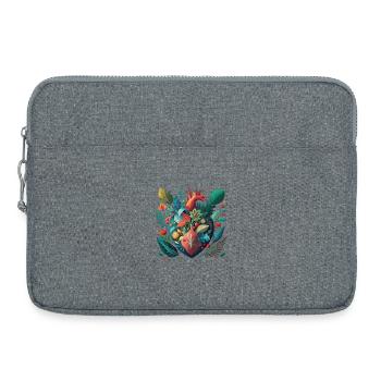 Regenbogen Botanisches Herz - Laptoptasche 15" - Grau meliert - Vorne