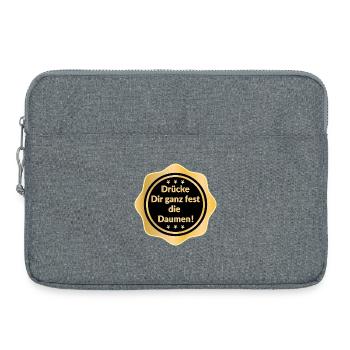 Motivation Drücke dir die Daumen - Laptoptasche 15" - Grau meliert - Vorne