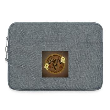 The intrepid Viking with a horned helmet. - Laptop bag 15" - heather grey - Front