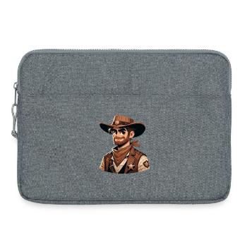 Karikatur Sheriff - Laptoptasche 15" - Grau meliert - Vorne