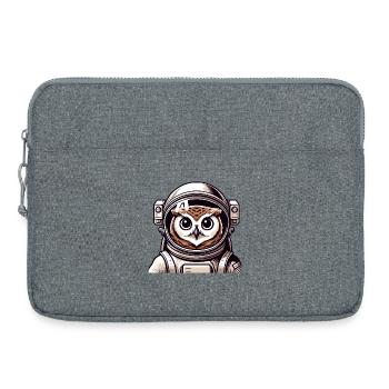 Eine Astronauten-Eule im Cartoon-Stil - Laptoptasche 15" - Grau meliert - Vorne