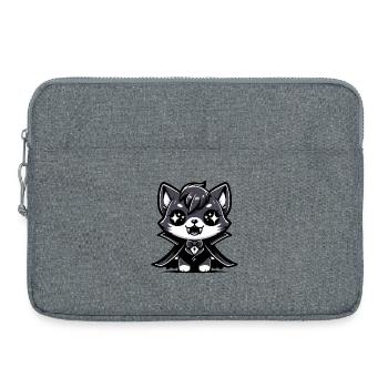 Ein Vampirkätzchen im Cartoon-Stil - Laptoptasche 15" - Grau meliert - Vorne