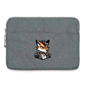 Un renard punk rock de style dessin animé - Sacoche pour ordinateur portable 15 pouces - gris chiné - Devant