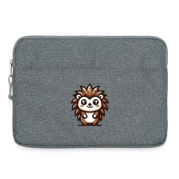 Un hérisson ludique de style dessin animé - Sacoche pour ordinateur portable 15 pouces - gris chiné - Devant