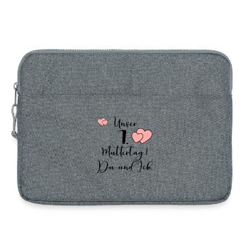 Erster Muttertag MAMA BABY - Laptoptasche 15" - Grau meliert - Vorne