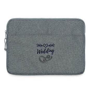 Alliances Love – Design de mariage minimaliste - Sacoche pour ordinateur portable 15 pouces - gris chiné - Devant