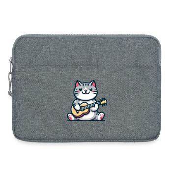 The Guitar-Strumming Cat - Laptop bag 15" - heather grey - Front