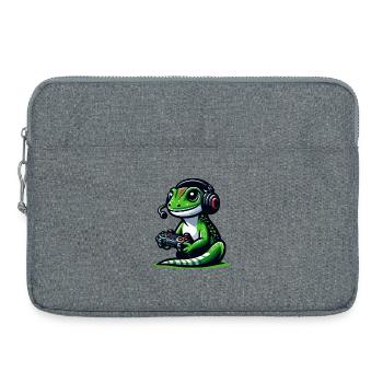 Gecko Gamer: Mastering the Joystick Jungle - Laptop bag 15" - heather grey - Front