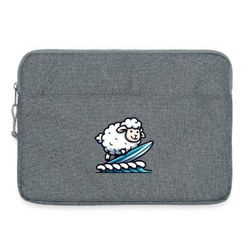 Mouton surfeur : Rider de vagues laineuses - Sacoche pour ordinateur portable 15 pouces - gris chiné - Devant
