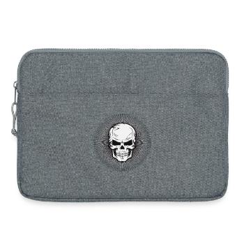 Crâne radieux, tête de mort, dessin de crâne - Sacoche pour ordinateur portable 15 pouces - gris chiné - Devant