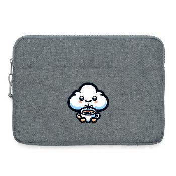 Koffein-Cumulus: Die fröhliche Wolke - Laptoptasche 15" - Grau meliert - Vorne