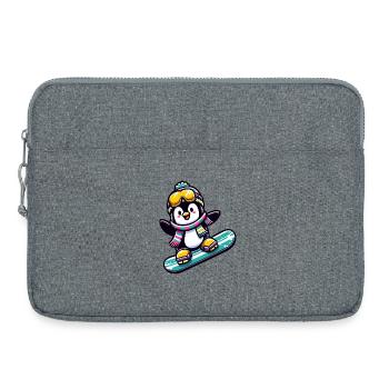 Star du snowboard : le pingouin glissant - Sacoche pour ordinateur portable 15 pouces - gris chiné - Devant