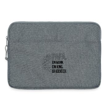 Papa Löwe - Löwenstarker Papa, ein Mann, ein King - Laptoptasche 15" - Grau meliert - Vorne