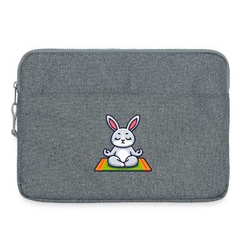 Zen Hare: The Meditative Munchkin - Laptop bag 15" - heather grey - Front