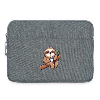 Sloth Sipper : la chaise longue tranquille - Sacoche pour ordinateur portable 15 pouces - gris chiné - Devant