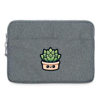 Petite potted pal : la succulente joyeuse - Sacoche pour ordinateur portable 15 pouces - gris chiné - Devant