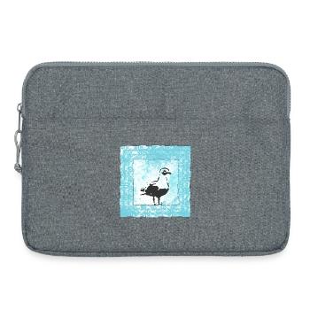 Abstrakter Möwen-Stempel im Wasserfarbenstil - Laptoptasche 15" - Grau meliert - Vorne