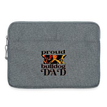Proud Bulldog Dad – Stolzer Hunde Papa - Laptop bag 15" - heather grey - Front