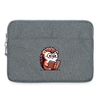 Bookish Hedgehog: The Tiny Scholar - Laptop bag 15" - heather grey - Front