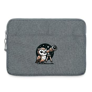 Stargazer Hoot: The Celestial Owl - Laptop bag 15" - heather grey - Front