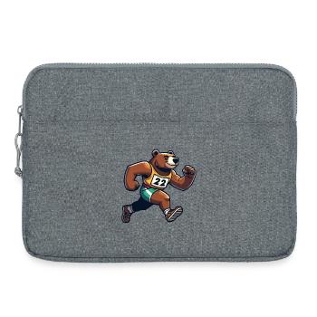 Marathon Bear : le coureur rapide - Sacoche pour ordinateur portable 15 pouces - gris chiné - Devant