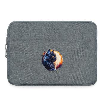 Mystic Cat Portrait Impression d’art - Sacoche pour ordinateur portable 15 pouces - gris chiné - Devant