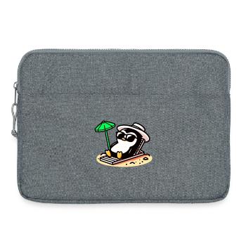 Pingouin bronzé : Journée de détente à la plage - Sacoche pour ordinateur portable 15 pouces - gris chiné - Devant