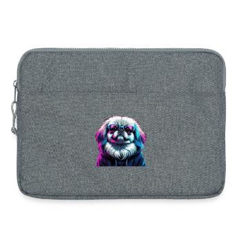 Pékin Gangster Violet Cyber Lion Chien Chien Gesch - Sacoche pour ordinateur portable 15 pouces - gris chiné - Devant