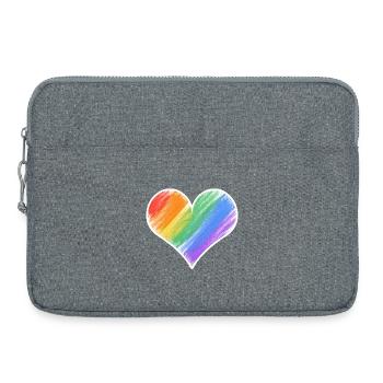 Rainbow Heart Color Stroke - Laptop bag 15" - heather grey - Front