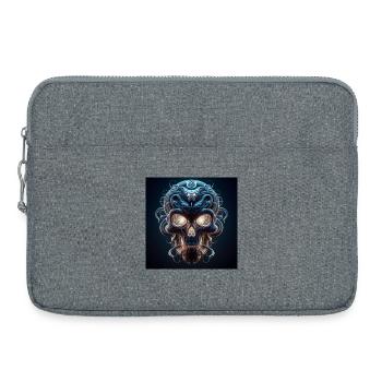 Crâne fusionné avec serpent 3D - Sacoche pour ordinateur portable 15 pouces - gris chiné - Devant