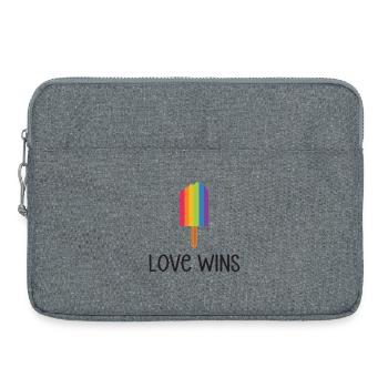 Mois de la fierté LGBTQ - L’amour gagne - Sacoche pour ordinateur portable 15 pouces - gris chiné - Devant