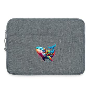 Lebendiges Motiv eines Wals in Graffiti-Technik - Laptoptasche 15" - Grau meliert - Vorne