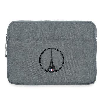 Tour Eiffel Grunge en drapeau français - Sacoche pour ordinateur portable 15 pouces - gris chiné - Devant