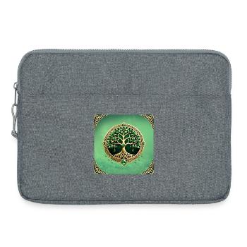 L’arbre de vie aux nœuds celtiques. - Sacoche pour ordinateur portable 15 pouces - gris chiné - Devant