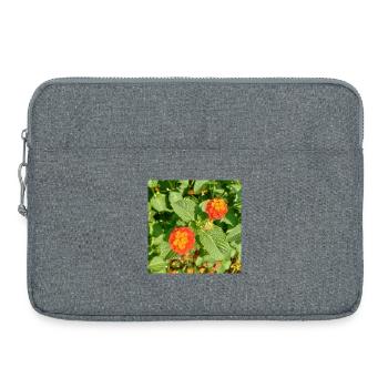 Blühender Garten – Farbenfrohe Stimmung - Laptoptasche 15" - Grau meliert - Vorne