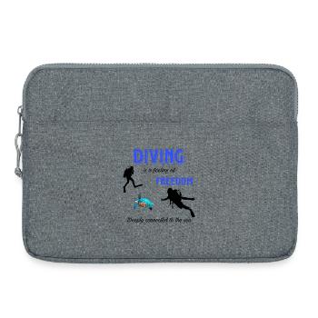Tortue de la Liberté de Plongée - Sacoche pour ordinateur portable 15 pouces - gris chiné - Devant
