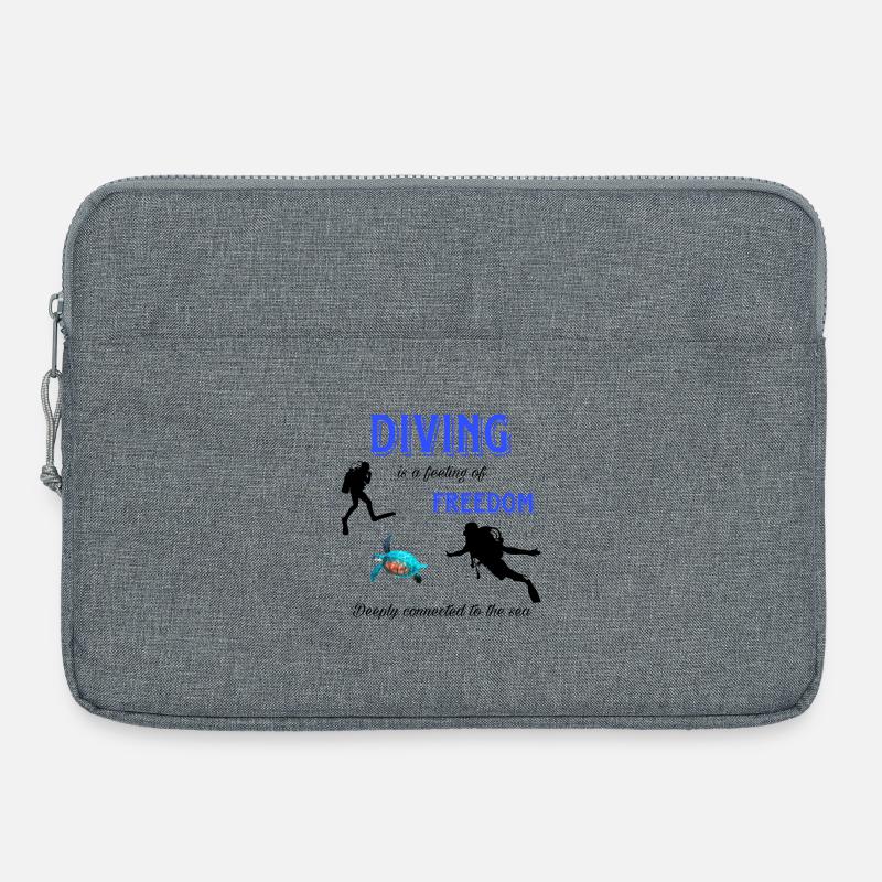 Diving Freedom Turtle - Laptop bag 15" - heather grey